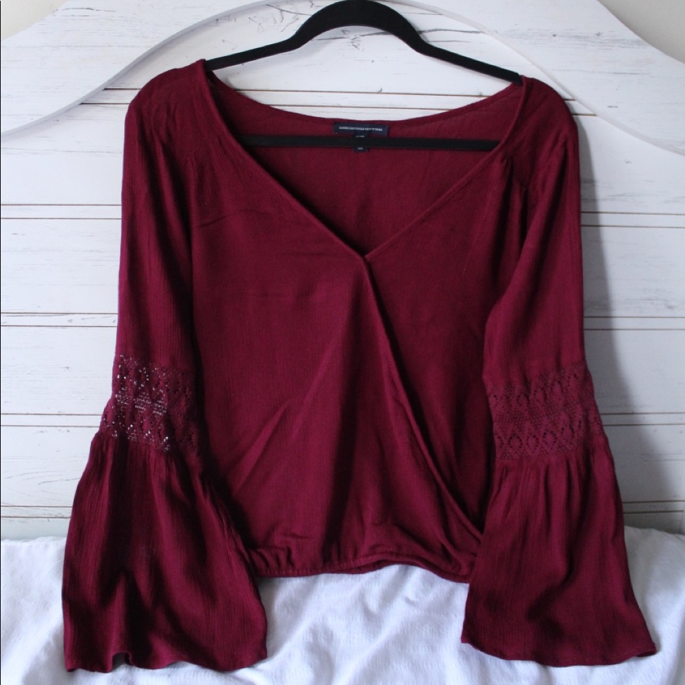 Maroon Flowy American Eagle Outfitters XS Top